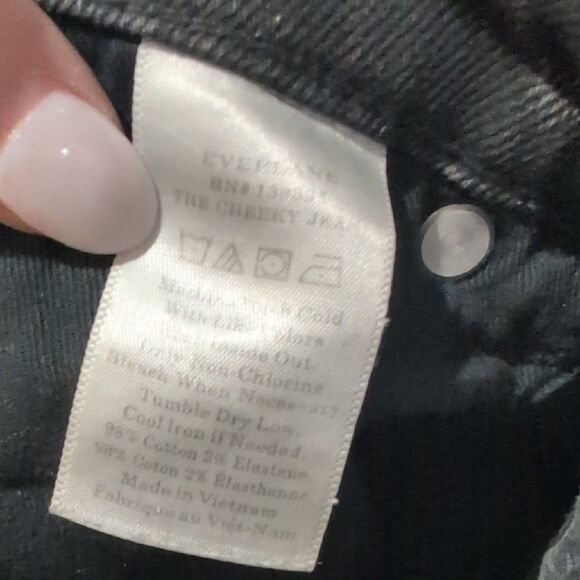 Everlane The Cheeky Jean Black Japanese Denim Cotton Size 29 Crop - Picture 4 of 9
